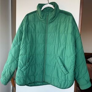 Free People Green Puffer Jacket